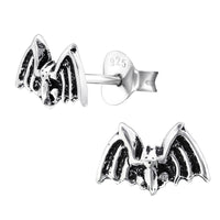 Sterling Silver Spooky Bat Ear Stud Earrings ES59