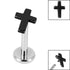 Titanium Internally Threaded Labrets 1.2mm - Steel Mini Cross