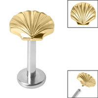 Titanium Internally Threaded Labrets 1.2mm - Titanium Clam Shell