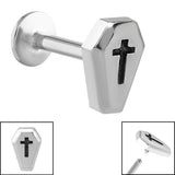 Titanium Internally Threaded Labrets 1.2mm - Steel Coffin