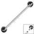 Titanium Internally Threaded Industrial Scaffold Bars 1.6mm - Titanium Claw Set Black Agate Balls