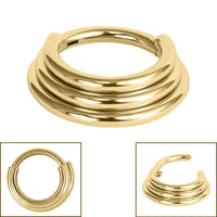 Titanium 3 Tier Hinged Clicker Ring