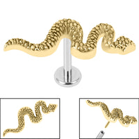 Titanium Threadless Labrets - Steel (Bend/Push fit) Snake