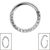 Titanium Pyramid Eternity Clicker Ring 