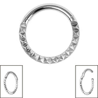 Titanium Pyramid Eternity Clicker Ring 