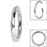 Titanium Diamond Faceted Pattern Edge Clicker Ring