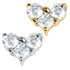 Titanium Internally Threaded Labrets 1.2mm - Claw Set CZ Trio Jewelled Heart