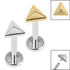 Titanium Internally Threaded Labrets 1.2mm - Titanium Pyramid Triangle