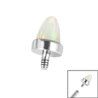 Titanium Bezel Set Synth Opal Cone for Internal Thread shafts in 1.2mm