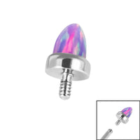Titanium Bezel Set Synth Opal Cone for Internal Thread shafts in 1.2mm