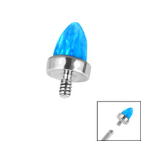 Titanium Bezel Set Synth Opal Cone for Internal Thread shafts in 1.2mm