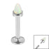 Titanium Internally Threaded Labrets 1.2mm - Titanium Bezel Set Synth Opal Cone