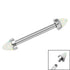 Titanium Internally Threaded Barbell 1.6mm - Titanium Bezel Set Synth Opal Cones