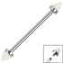 Titanium Internally Threaded Industrial Scaffold Bars 1.6mm - Titanium Bezel Set Synth Opal Cones