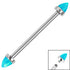Titanium Internally Threaded Industrial Scaffold Bars 1.6mm - Titanium Bezel Set Synth Opal Cones