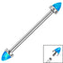 Titanium Internally Threaded Industrial Scaffold Bars 1.6mm - Titanium Bezel Set Synth Opal Cones