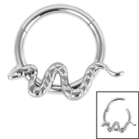 Titanium Snake Hinged Clicker Ring