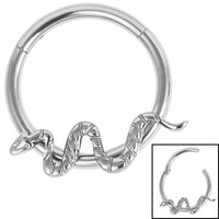 Titanium Snake Hinged Clicker Ring