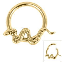 Titanium Snake Hinged Clicker Ring