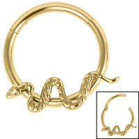 Titanium Snake Hinged Clicker Ring