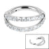 Titanium Double Jewelled Band Hinged Clicker Ring