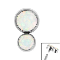 Titanium Bezel Set Duo Synth Opal Top for Internal Thread shafts in 1.2mm