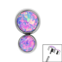 Titanium Bezel Set Duo Synth Opal Top for Internal Thread shafts in 1.2mm