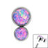 Titanium Bezel Set Duo Synth Opal Top for Internal Thread shafts in 1.2mm