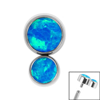 Titanium Bezel Set Duo Synth Opal Top for Internal Thread shafts in 1.2mm