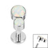 Titanium Internally Threaded Labrets 1.2mm - Titanium Bezel Set Duo Synth Opal