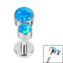 Titanium Internally Threaded Labrets 1.2mm - Titanium Bezel Set Duo Synth Opal