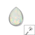 Titanium Bezel Set Synth Opal Pear for Internal Thread shafts in 1.2mm