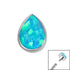 Titanium Bezel Set Synth Opal Pear for Internal Thread shafts in 1.2mm
