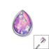 Titanium Bezel Set Synth Opal Pear for Internal Thread shafts in 1.2mm