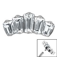 Titanium Five Jewelled Art Deco Baguette Fan for Internal Thread shafts in 1.2mm