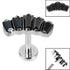 Titanium Internally Threaded Labrets 1.2mm - Titanium Five Jewelled Art Deco Baguette Fan