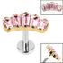 Titanium Internally Threaded Labrets 1.2mm - Titanium Five Jewelled Art Deco Baguette Fan