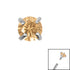 Titanium Claw Set Round CZ Jewel for Internal Thread shafts in 1.2mm