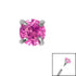 Titanium Claw Set Round CZ Jewel for Internal Thread shafts in 1.2mm