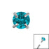Titanium Claw Set Round CZ Jewel for Internal Thread shafts in 1.2mm