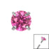 Titanium Claw Set Round CZ Jewel for Internal Thread shafts in 1.2mm