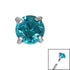 Titanium Claw Set Round CZ Jewel for Internal Thread shafts in 1.2mm
