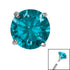 Titanium Claw Set Round CZ Jewel for Internal Thread shafts in 1.2mm