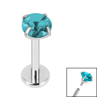 Titanium Internally Threaded Labrets 1.2mm - 4mm Titanium Claw Set Round CZ Jewel