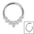 Steel Claw Set Jewelled Laurel Hinged Clicker Ring