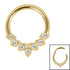 Steel Claw Set Jewelled Laurel Hinged Clicker Ring