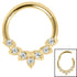 Steel Claw Set Jewelled Laurel Hinged Clicker Ring