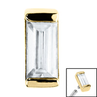 Steel Channel Set Baguette Cut Jewel for Internal Thread shafts in 1.2mm