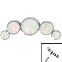 Titanium (Infinity) Bezel Set 5 Opal Crescent for Internal Thread shafts in 1.2mm