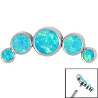 Titanium (Infinity) Bezel Set 5 Opal Crescent for Internal Thread shafts in 1.2mm